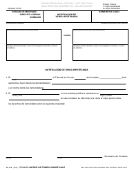 Document preview: Formulario CC115 Notificacion De Venta Hipotecaria - Michigan (Spanish)