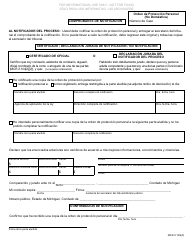 Formulario CC380 Orden De Proteccion Personal (No Domestica) - Michigan (Spanish), Page 2
