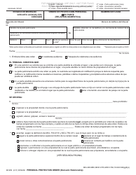 Formulario CC376 Orden De Proteccion Personal / Ex Parte (Relacion Domestica) - Michigan (Spanish)