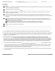 Formulario CC376 Orden De Proteccion Personal / Ex Parte (Relacion Domestica) - Michigan (Spanish), Page 2