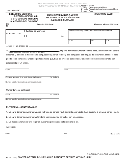 Formulario MC260  Printable Pdf