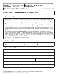 Form AG-03196 Firewood Heat Treatment Certification Application - Minnesota