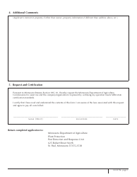 Form AG-03196 Firewood Heat Treatment Certification Application - Minnesota, Page 2