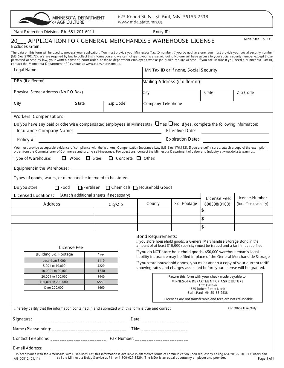 Form AG00812 Fill Out, Sign Online and Download Printable PDF