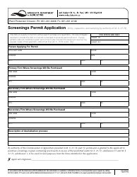 Form AG-00163 &quot;Screenings Permit Application&quot; - Minnesota