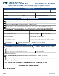 Job Search Allowance Application Form - Trade Adjustment Assistance - Minnesota, Page 2
