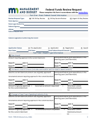 Form 7250-01 Federal Funds Review Request - Minnesota