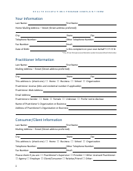 Complaint Form - Health Occupations Program - Minnesota, Page 2