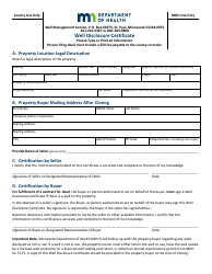 Well Disclosure Certificate Form - Minnesota, Page 3
