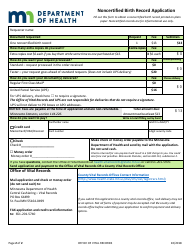 Noncertified Birth Record Application Form - Minnesota, Page 2