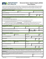Document preview: Minnesota Fathers' Adoption Registry (Mfar) Search Request - Minnesota
