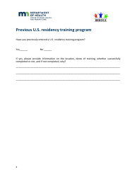 Written Application Form - International Medical Graduate Residency Preparation Program - Minnesota, Page 4