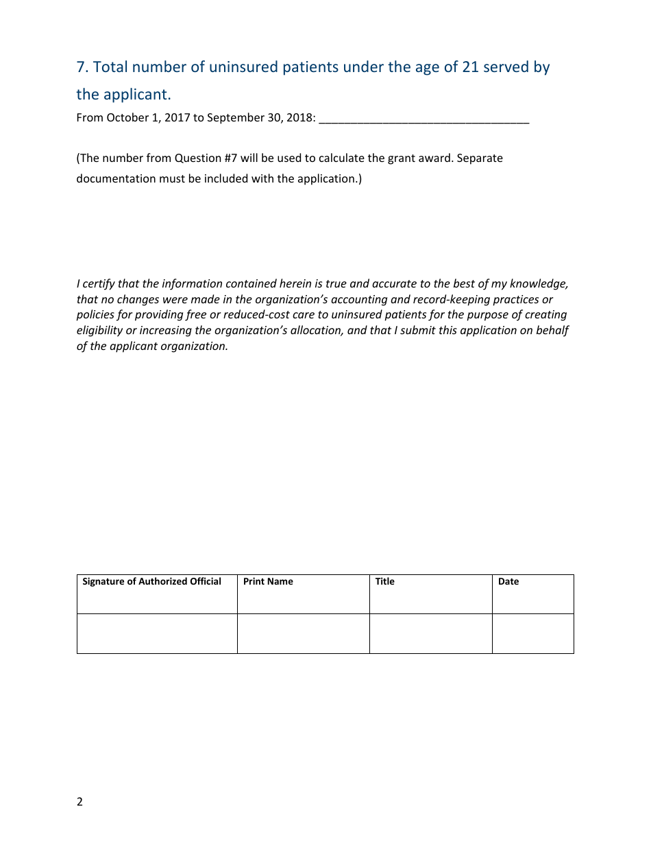 Grant Application Form - Mental Health Safety Net Grant Program - Minnesota, Page 2