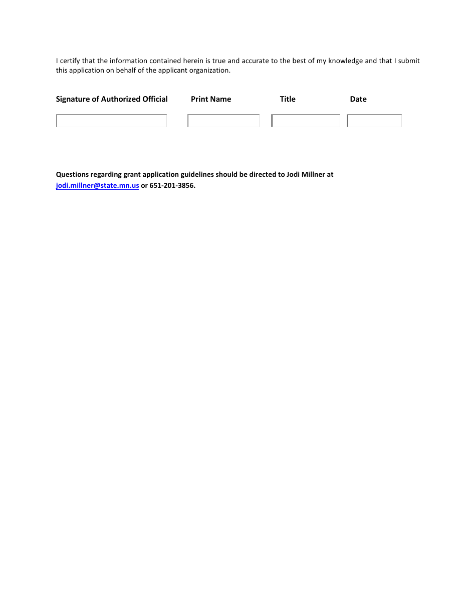 Grant Application Form - Summer Health Care Internship Program - Minnesota, Page 2