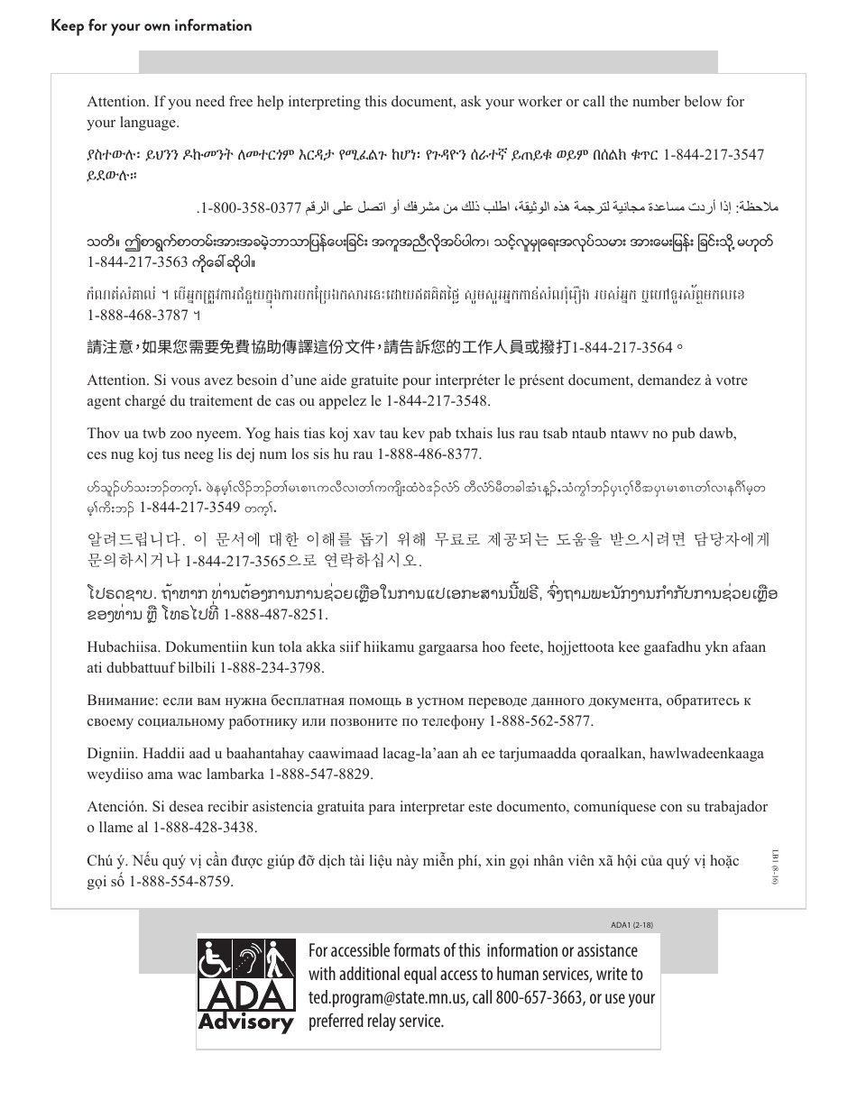 Form DHS-4004-ENG Telephone Equipment Distribution (Ted) Program Application Form - Minnesota, Page 10
