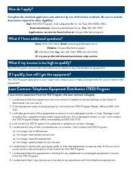 Form DHS-4004-ENG Telephone Equipment Distribution (Ted) Program Application Form - Minnesota, Page 2