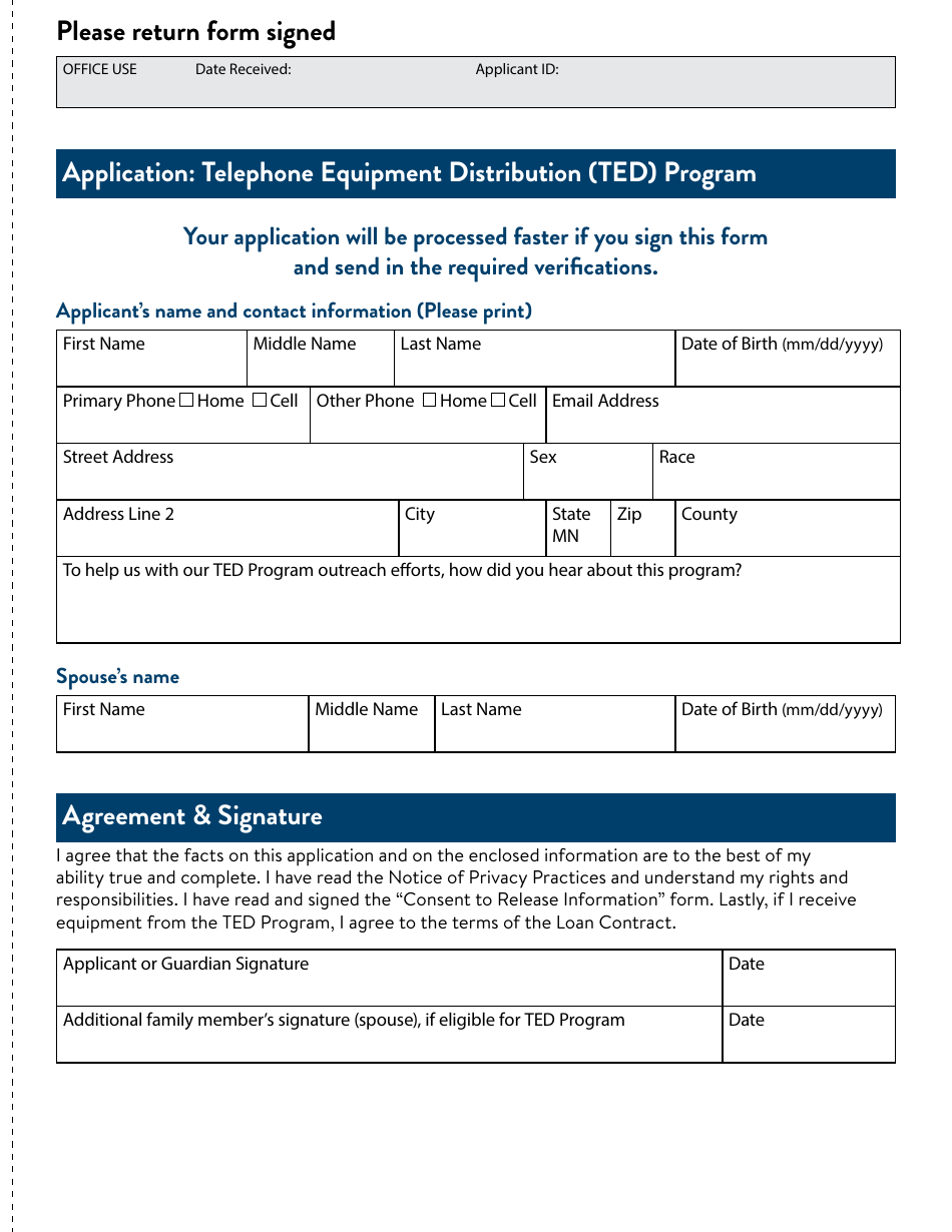 Form DHS-4004-ENG Telephone Equipment Distribution (Ted) Program Application Form - Minnesota, Page 3