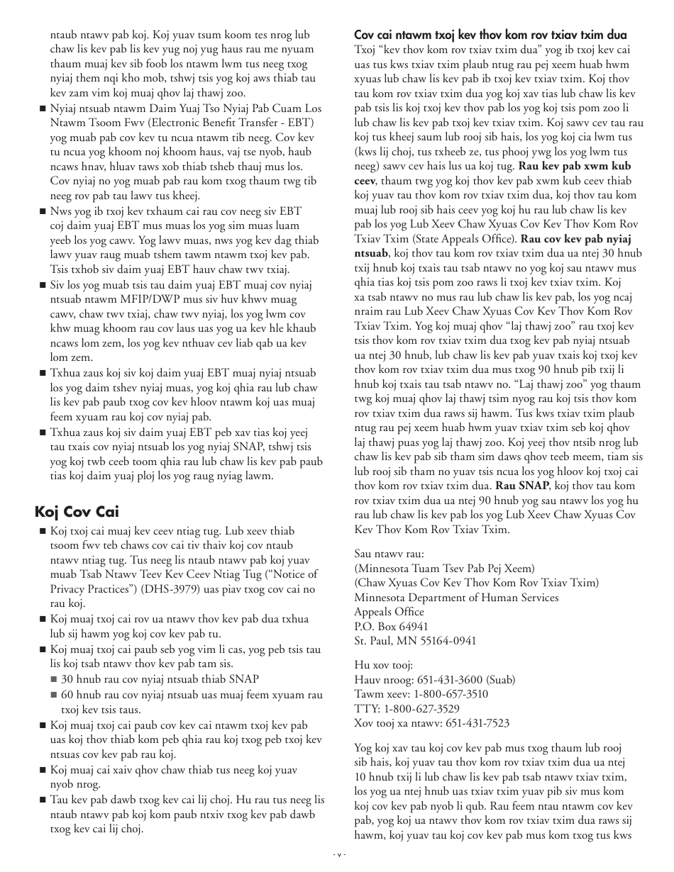 Form DHS-5223-HMN Combined Application Form - Minnesota (Hmong), Page 5