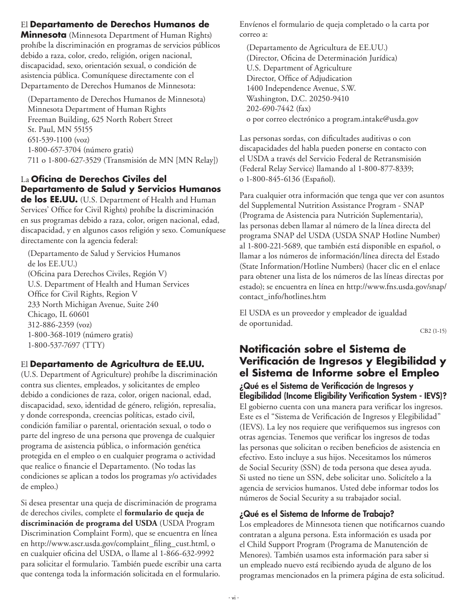 Formulario DHS-5223-SPA Formulario De Solicitud Combinada - Minnesota (Spanish), Page 6