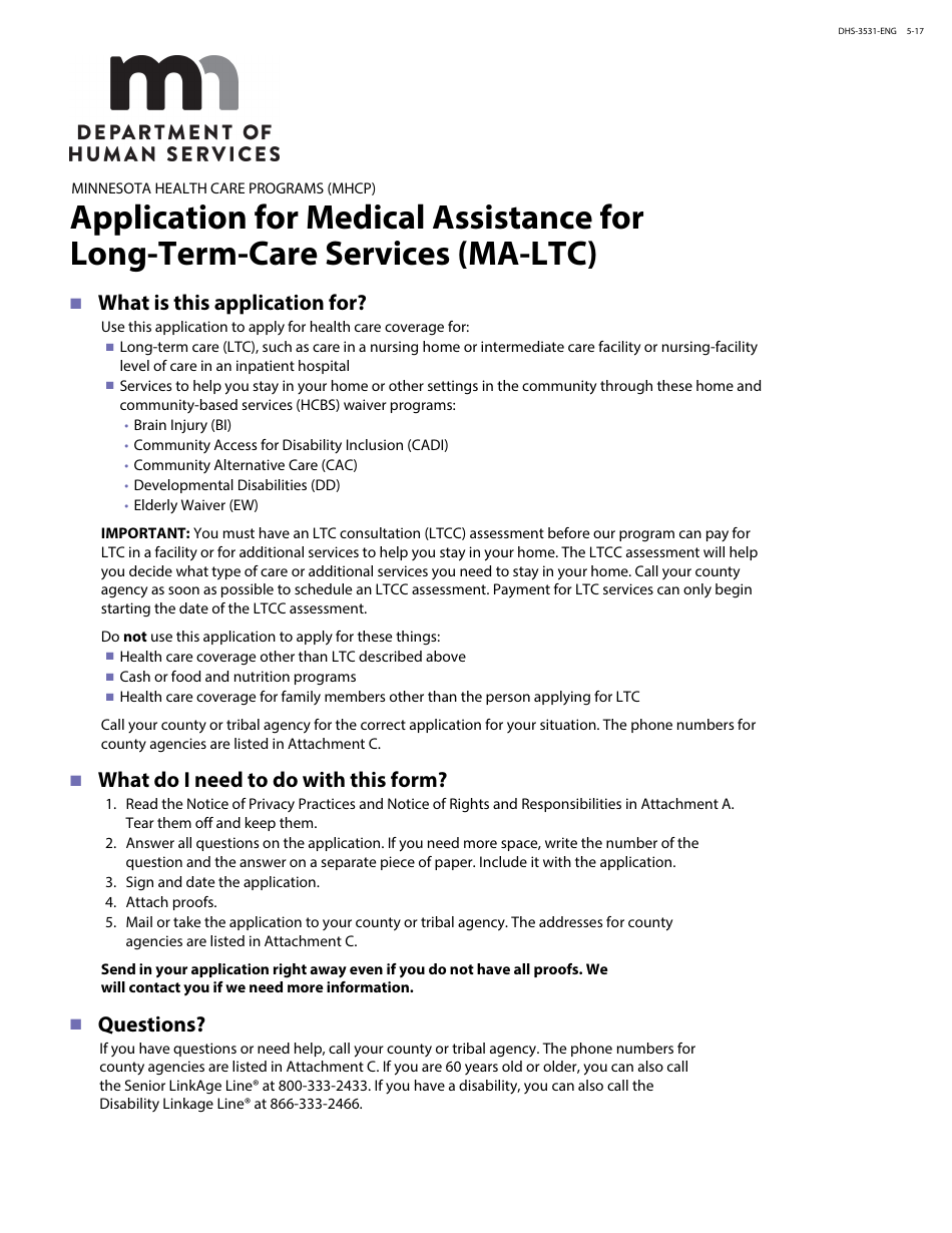 Form DHS-3531-ENG - Fill Out, Sign Online And Download Fillable PDF ...