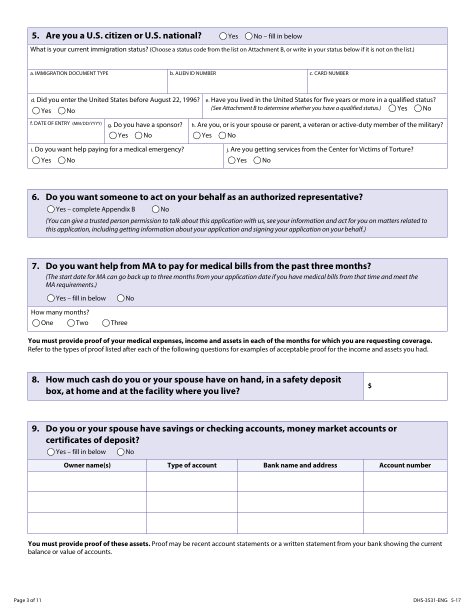 Form DHS-3531-ENG Application for Medical Assistance for Long-Term-Care Services (Ma-Ltc) - Minnesota, Page 5