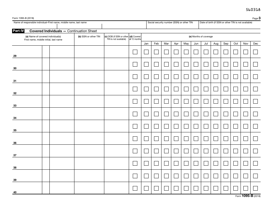 IRS Form 1095-B Health Coverage, Page 3