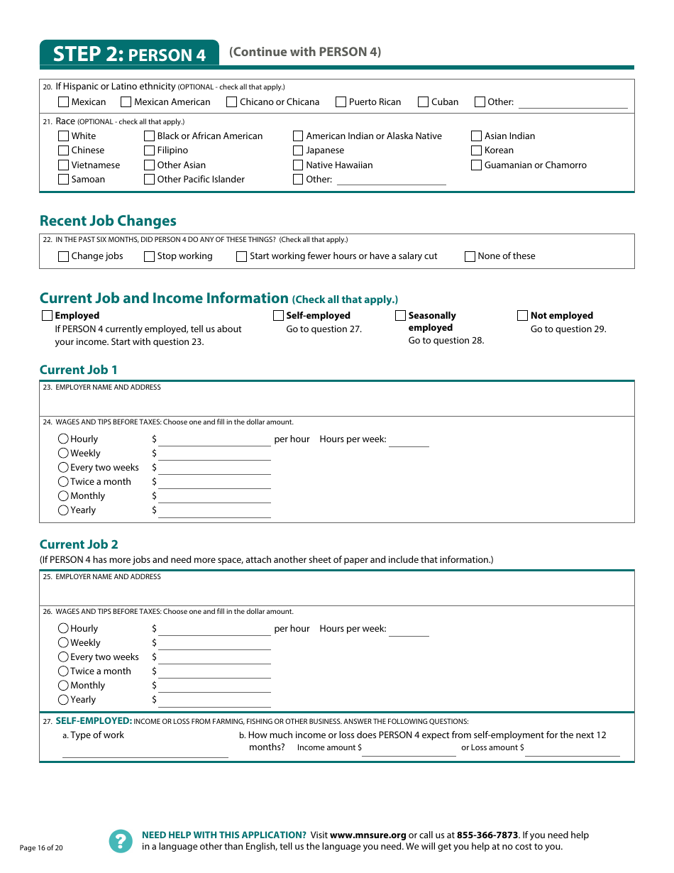 Form DHS-6696-ENG Application for Health Coverage and Help Paying Costs - Minnesota, Page 18