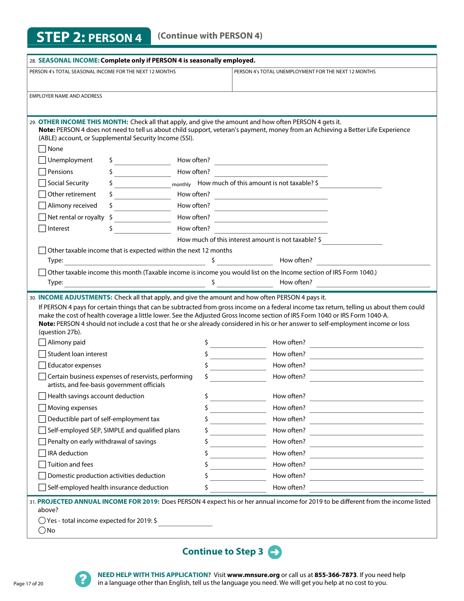 Form DHS-6696-ENG Application for Health Coverage and Help Paying Costs - Minnesota, Page 19