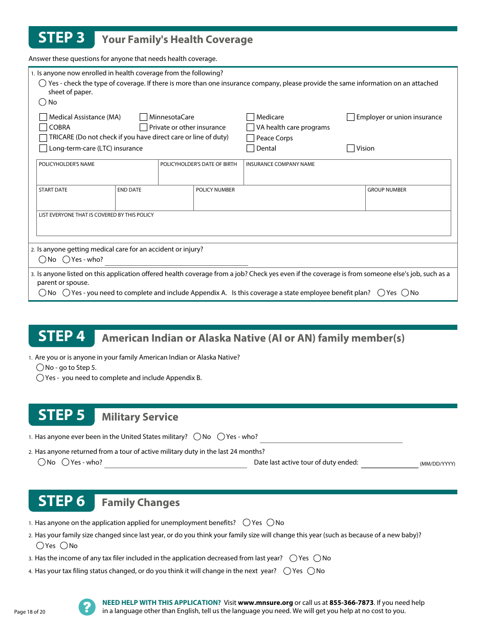 Form DHS-6696-ENG Application for Health Coverage and Help Paying Costs - Minnesota, Page 20
