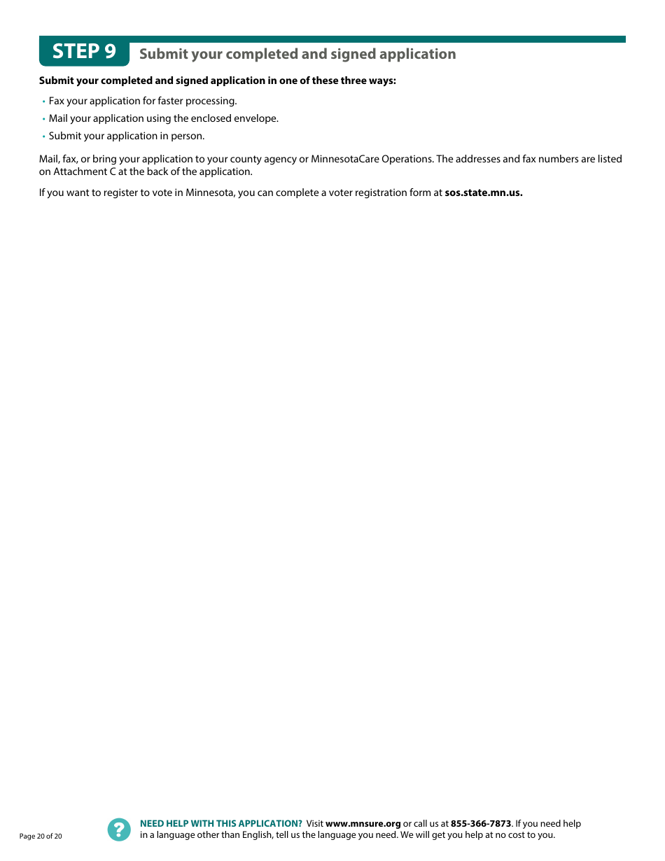 Form DHS-6696-ENG Application for Health Coverage and Help Paying Costs - Minnesota, Page 22