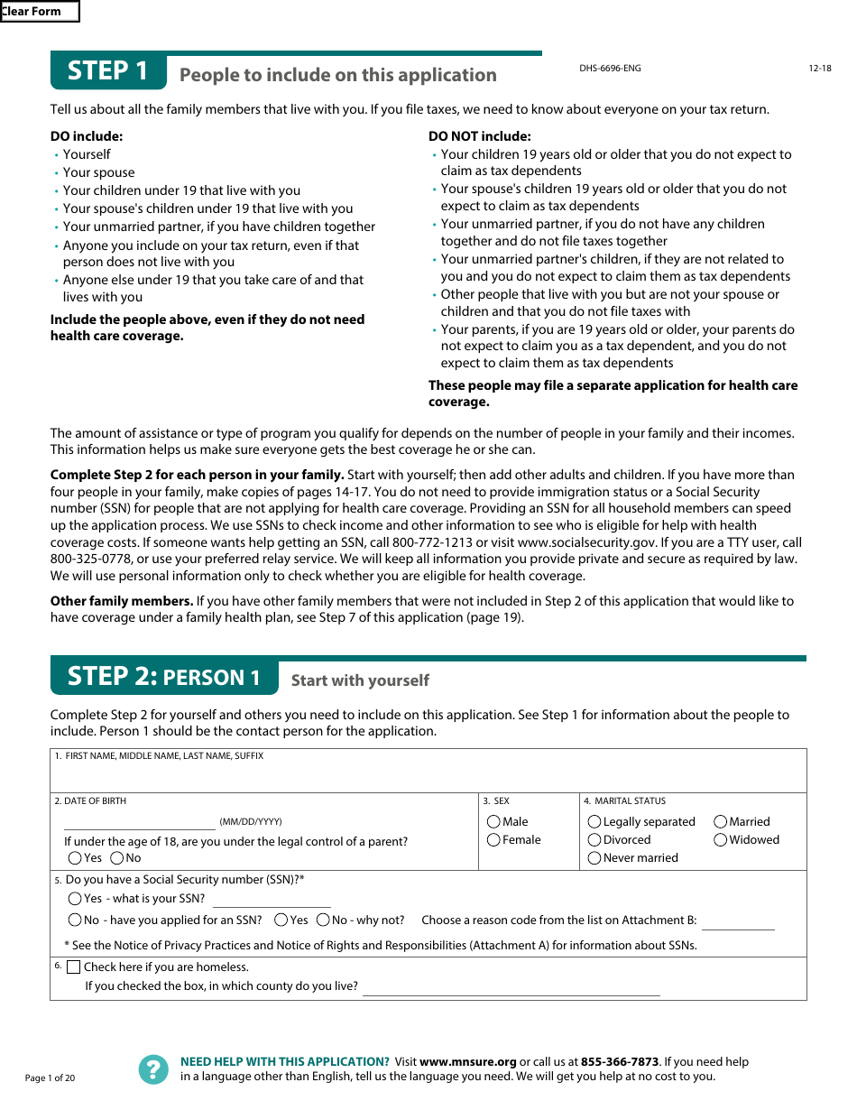 Form DHS-6696-ENG Application for Health Coverage and Help Paying Costs - Minnesota, Page 3
