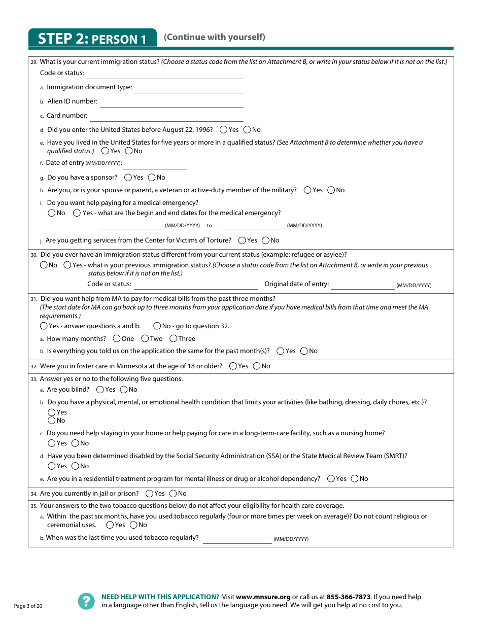 Form DHS-6696-ENG Application for Health Coverage and Help Paying Costs - Minnesota, Page 5