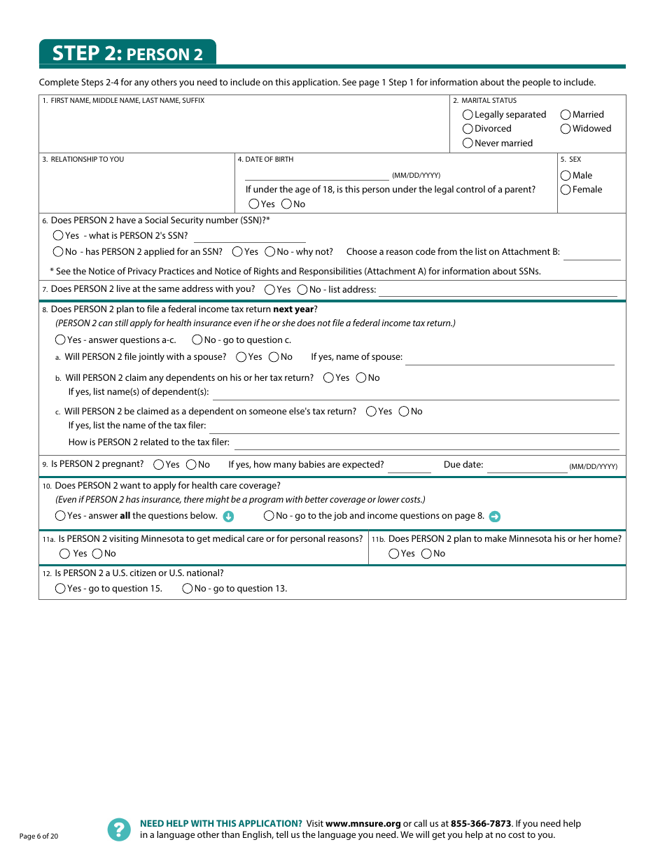 Form DHS-6696-ENG Application for Health Coverage and Help Paying Costs - Minnesota, Page 8