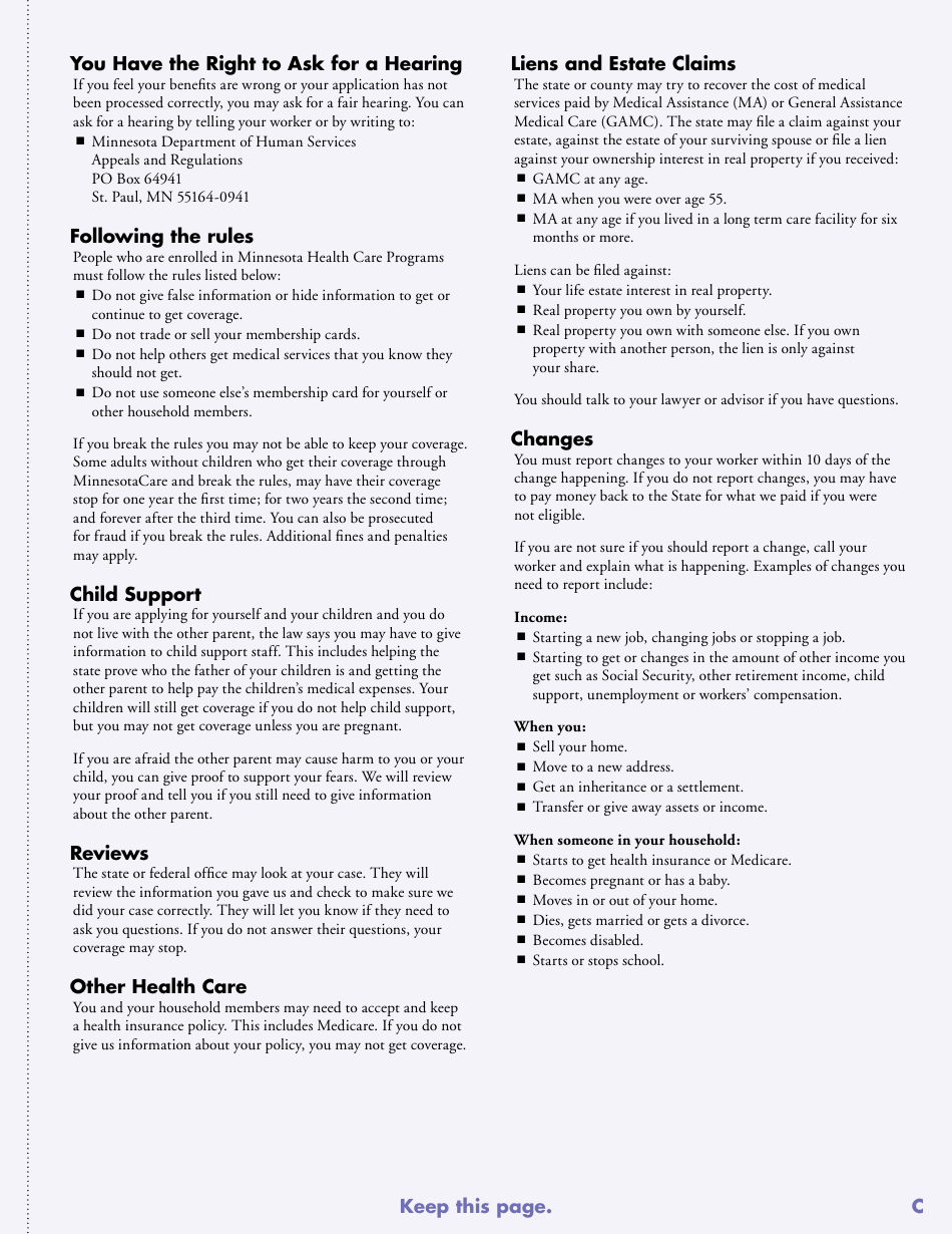 Form DHS-2128-ENG Renewal for People Receiving Long-Term Care Services - Minnesota, Page 11