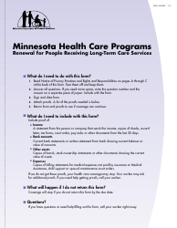 Form DHS-2128-ENG Renewal for People Receiving Long-Term Care Services - Minnesota