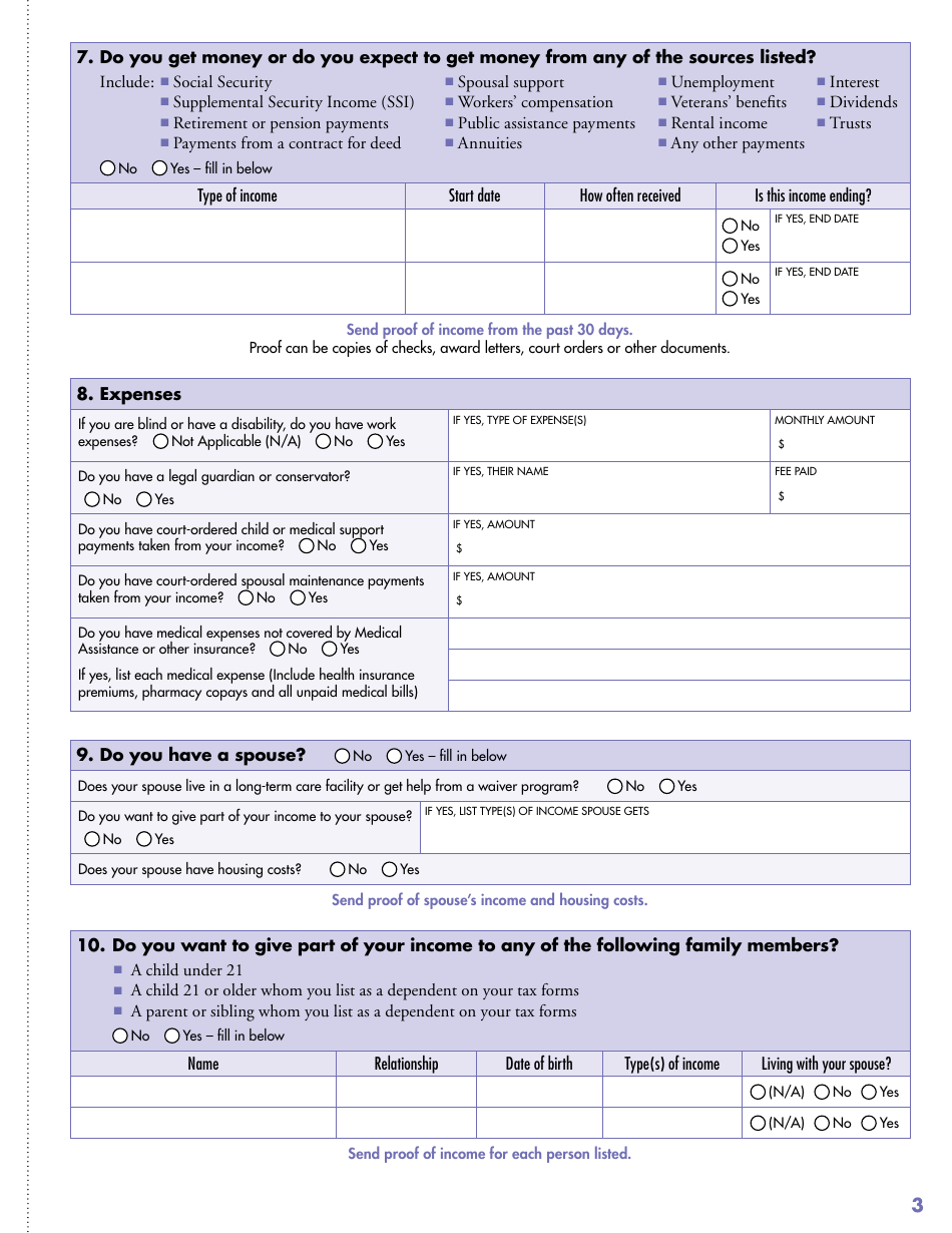 Form DHS-2128-ENG Renewal for People Receiving Long-Term Care Services - Minnesota, Page 5