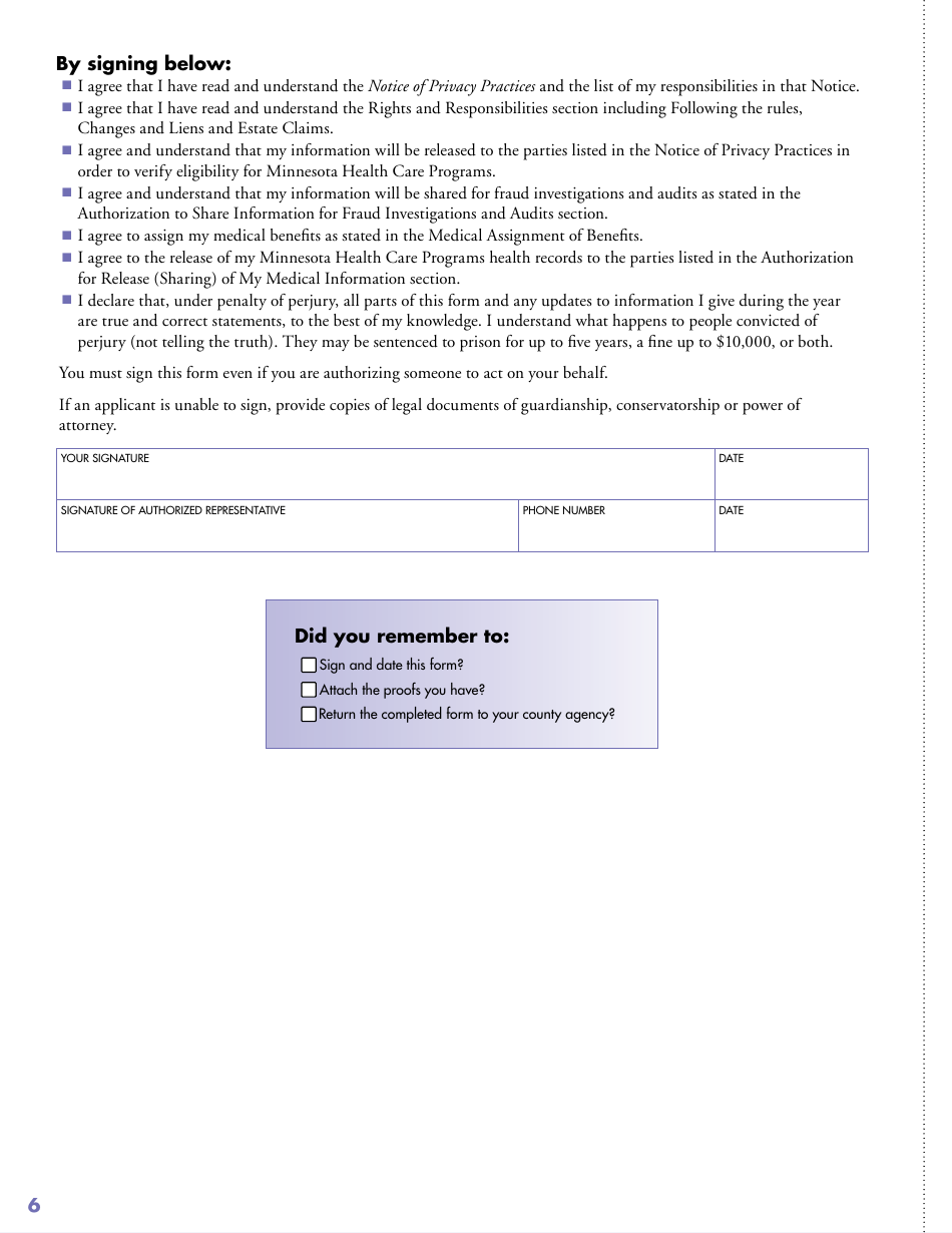 Form DHS-2128-ENG Renewal for People Receiving Long-Term Care Services - Minnesota, Page 8