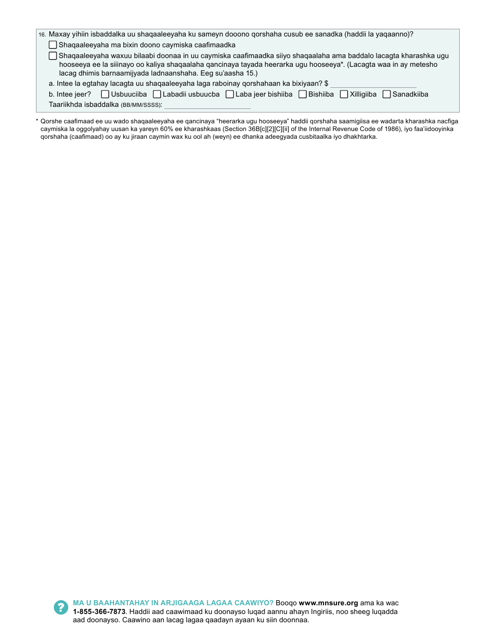 Form DHS-6696-SOM Application for Health Coverage and Help Paying Costs - Minnesota (Somali), Page 41