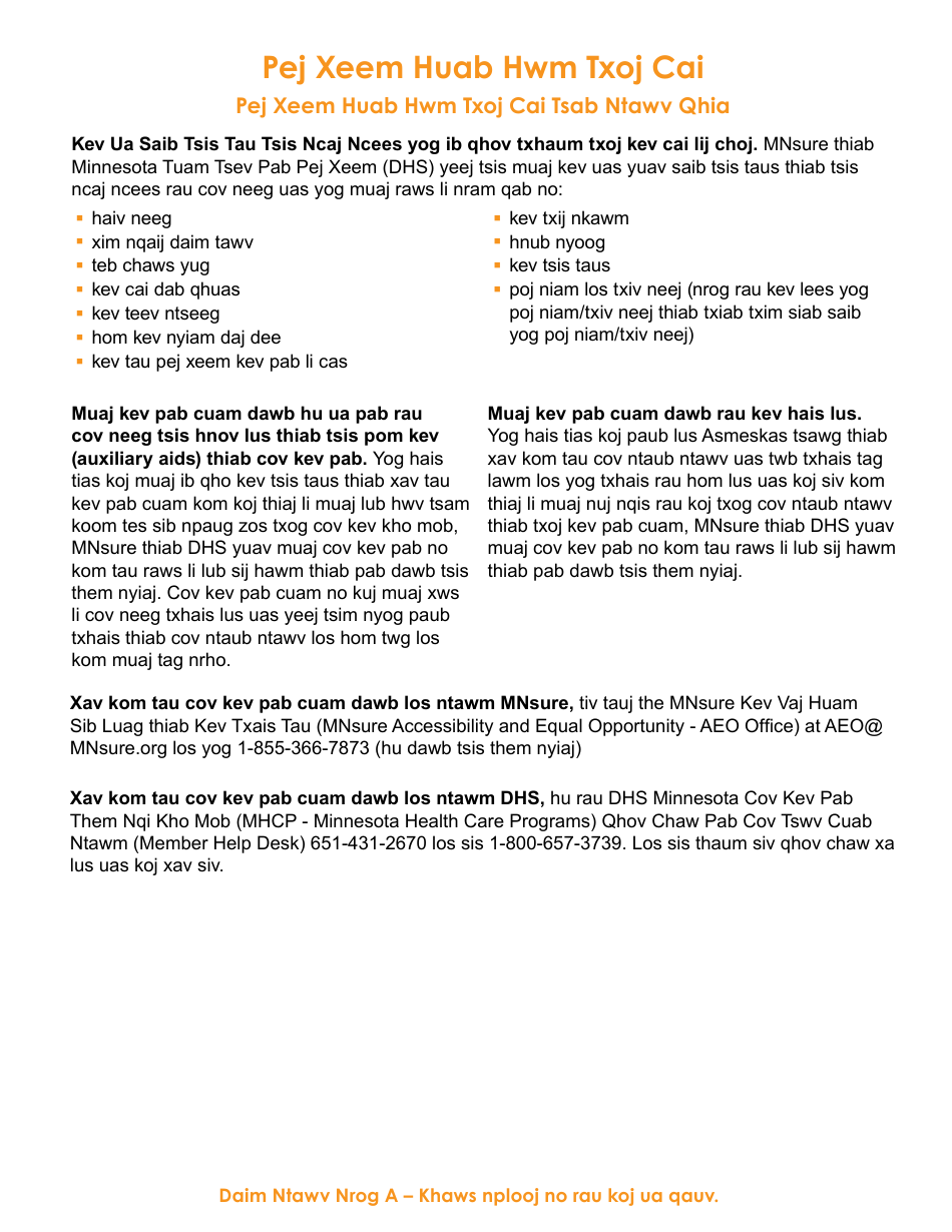 Form DHS-6696-HMN Application for Health Coverage and Help Paying Costs - Minnesota (Hmong), Page 34