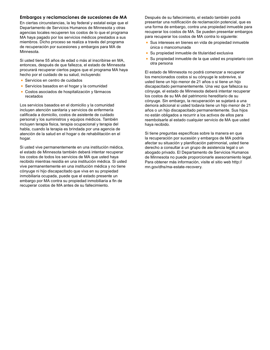 Formulario DHS-6696-SPA Solicitud De Cobertura De Salud Y Ayuda Con El Pago De Costos - Minnesota (Spanish), Page 33