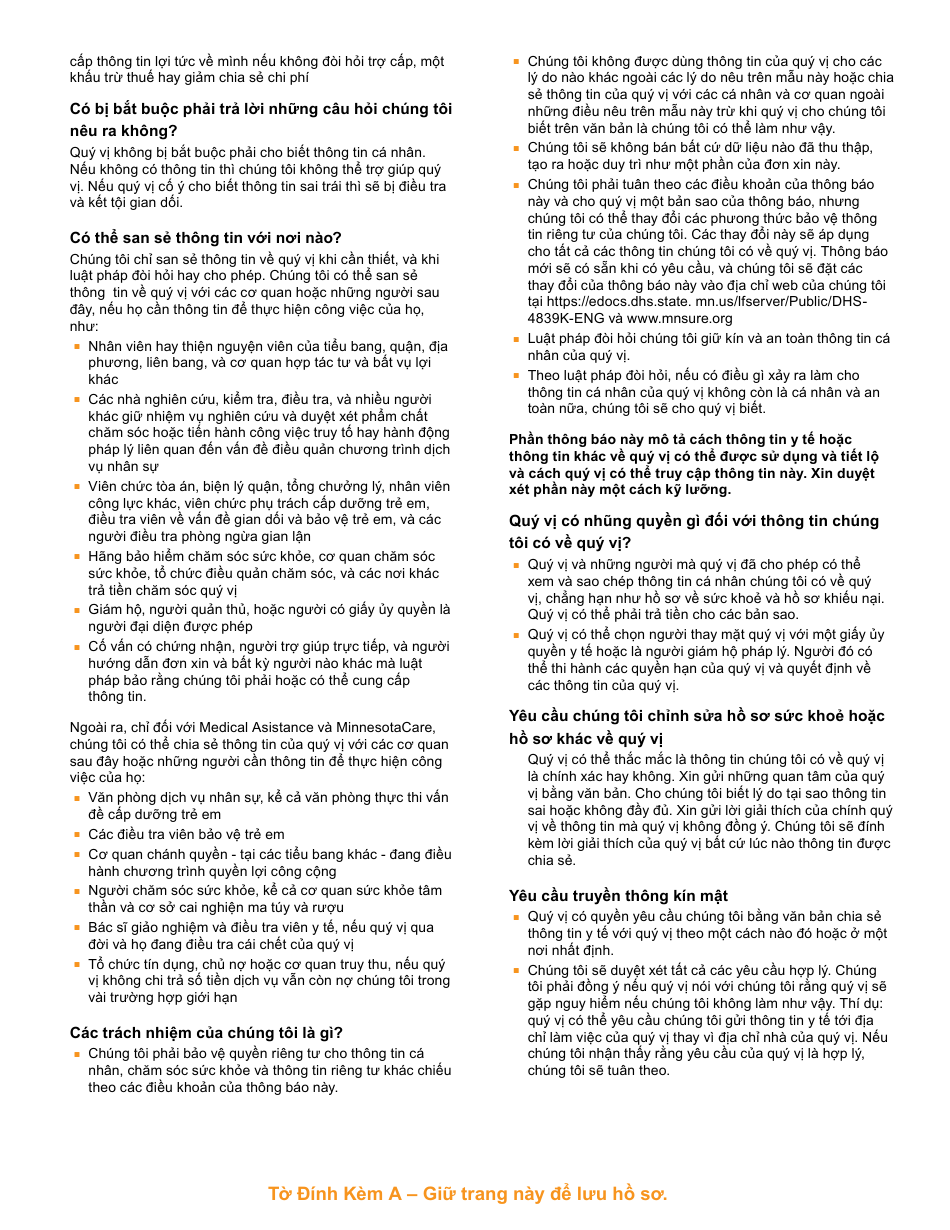 Form DHS-6696-VIE Application for Health Coverage and Help Paying Costs - Minnesota (Vietnamese), Page 28