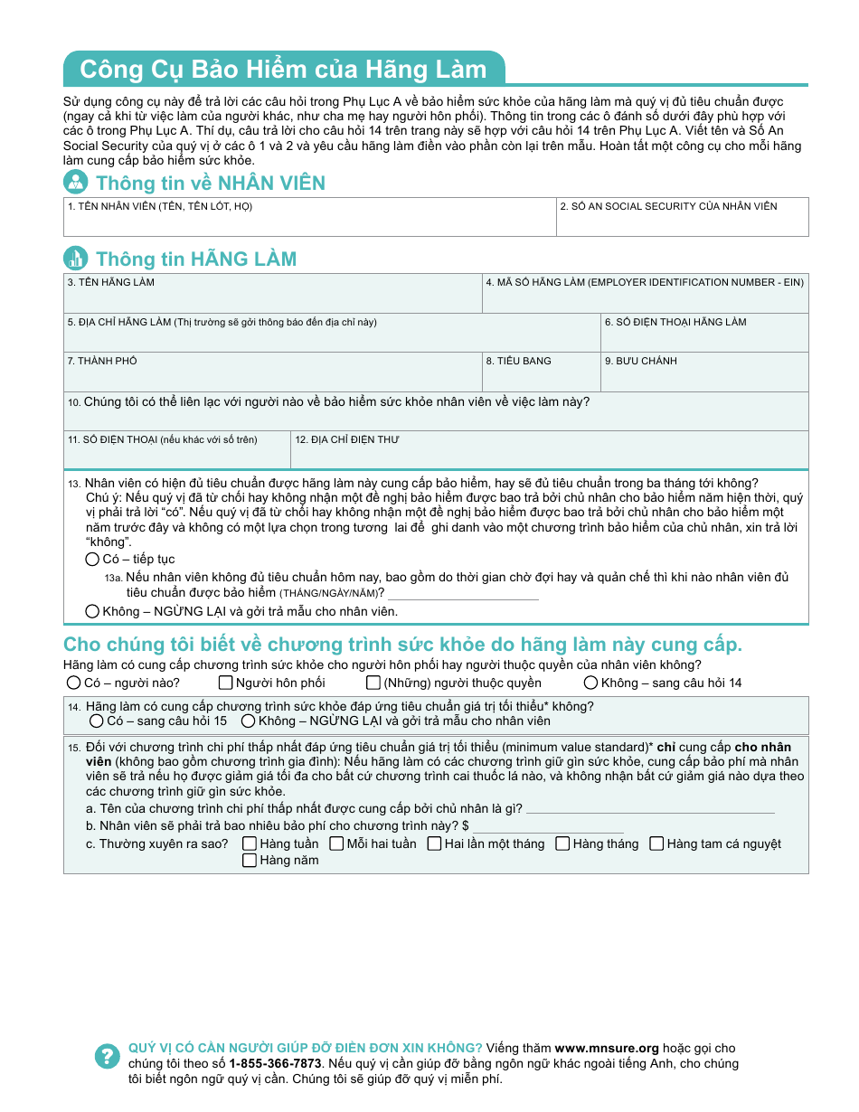 Form DHS-6696-VIE Application for Health Coverage and Help Paying Costs - Minnesota (Vietnamese), Page 41