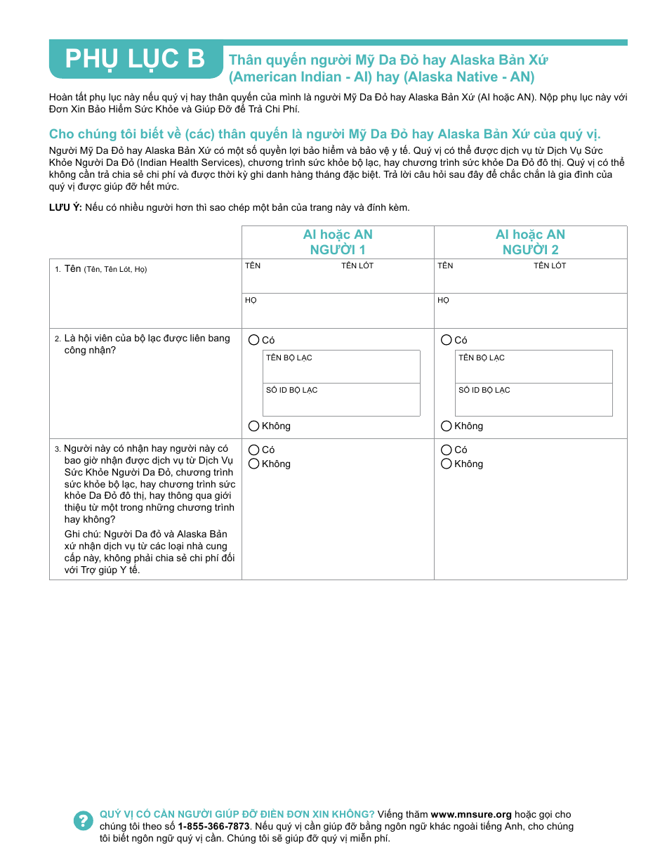 Form DHS-6696-VIE Application for Health Coverage and Help Paying Costs - Minnesota (Vietnamese), Page 43