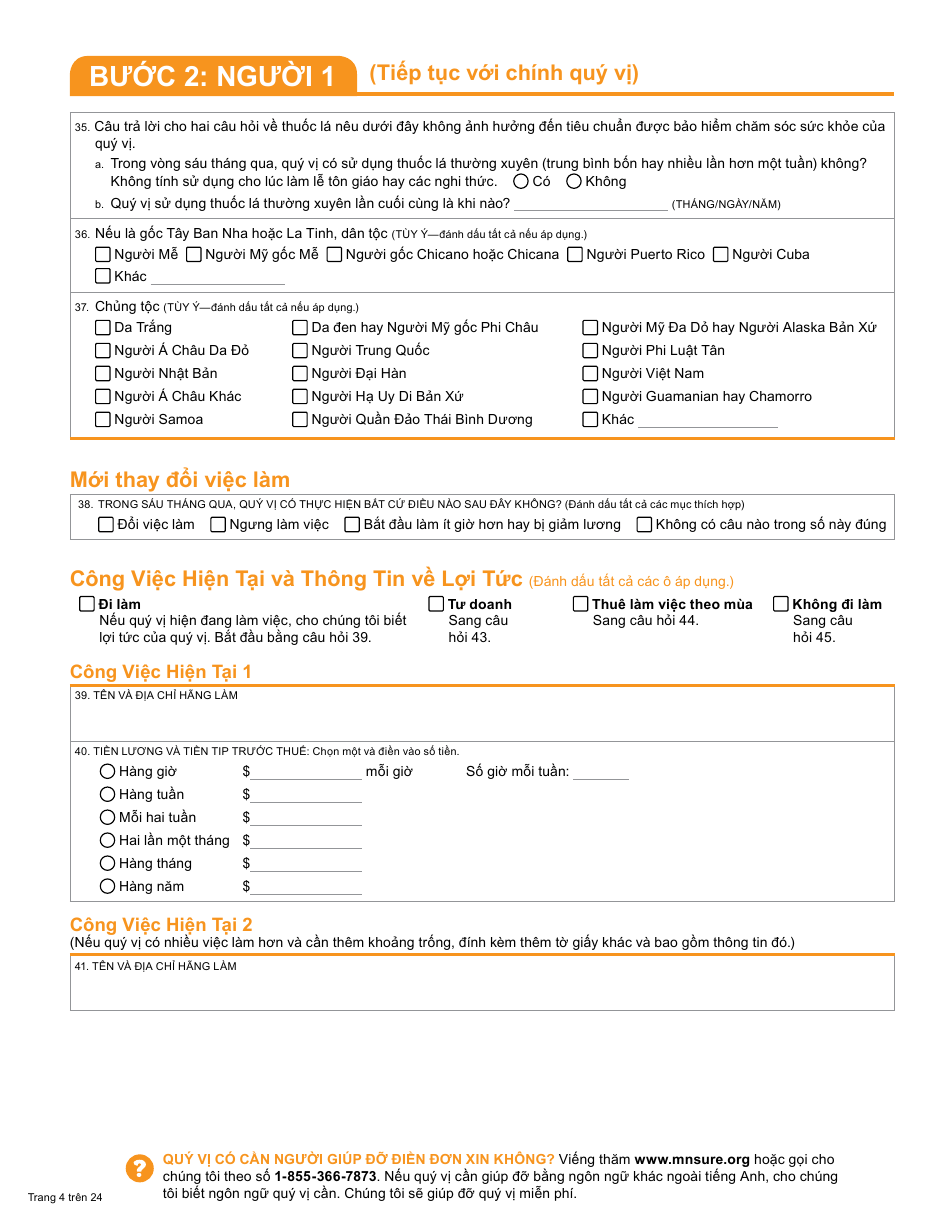 Form DHS-6696-VIE Application for Health Coverage and Help Paying Costs - Minnesota (Vietnamese), Page 6