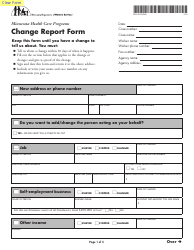 Form DHS-4796-ENG Change Report Form - Minnesota