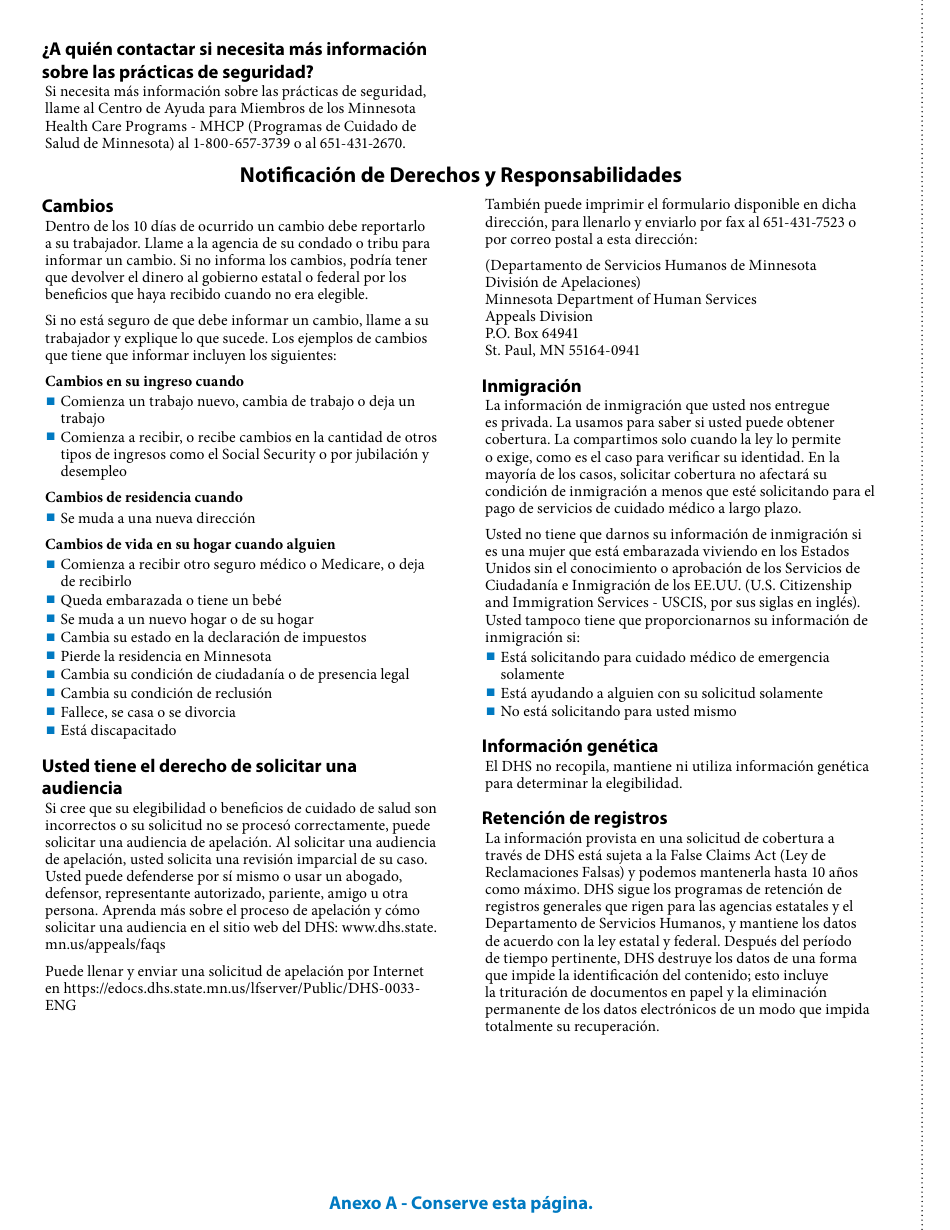 Formulario DHS-4740-SPA Solicitud Del Minnesota Family Planning Program (Programa De Planificacion Familiar De Minnesota) - Minnesota (Spanish), Page 12