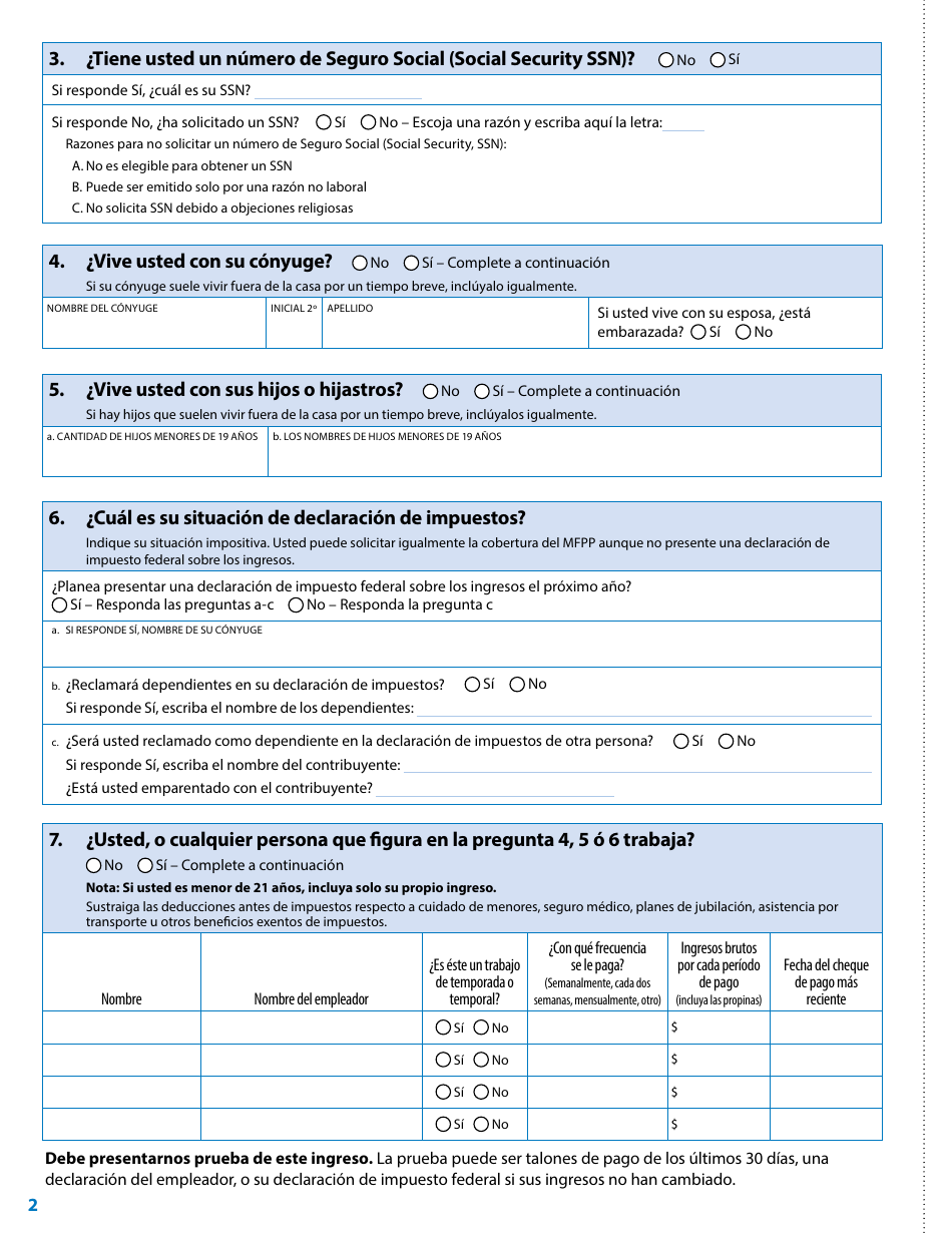 Formulario DHS-4740-SPA Solicitud Del Minnesota Family Planning Program (Programa De Planificacion Familiar De Minnesota) - Minnesota (Spanish), Page 4