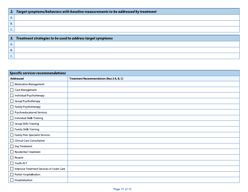 Form DHS-5704B-ENG Child / Adolescent Diagnostic Assessment - Part II: Provider - Minnesota, Page 11