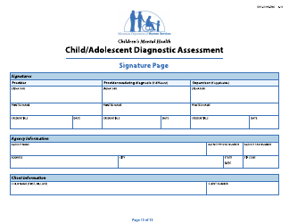 Form DHS-5704B-ENG Child/Adolescent Diagnostic Assessment - Part II: Provider - Minnesota, Page 13