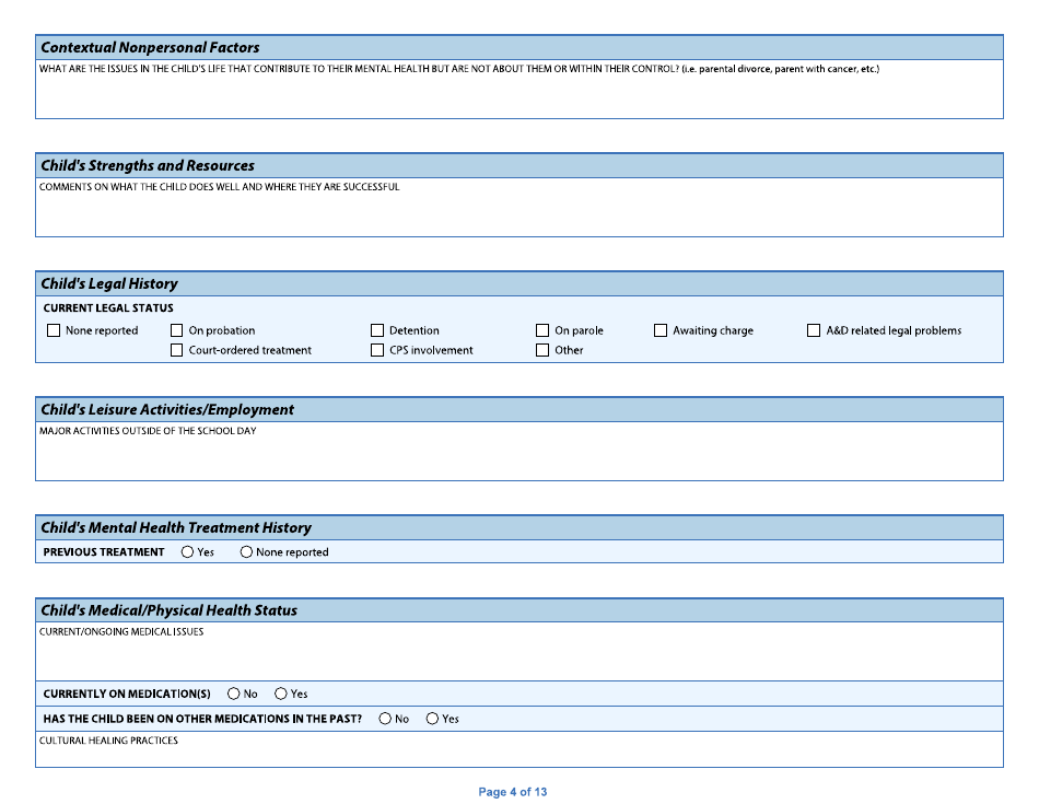 Form DHS-5704B-ENG Child / Adolescent Diagnostic Assessment - Part II: Provider - Minnesota, Page 4